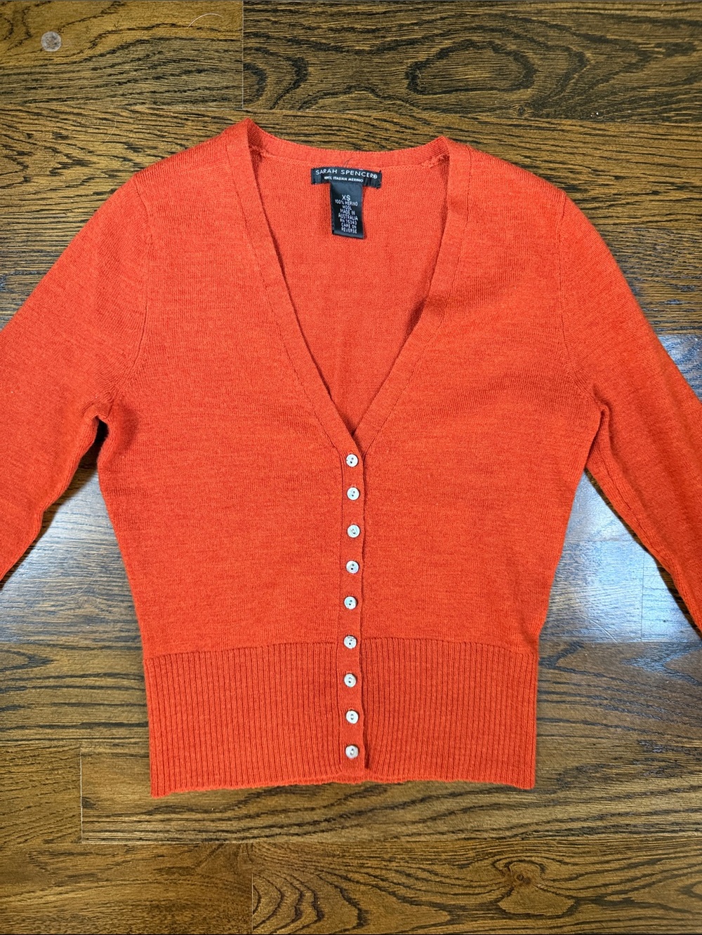 Sarah Spencer Orange Cardigan Size X-Small